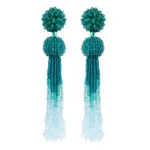 OSCAR DE LA RENTA 
Large Tonal Degrade Earrings - Seafoam
